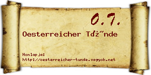 Oesterreicher Tünde névjegykártya